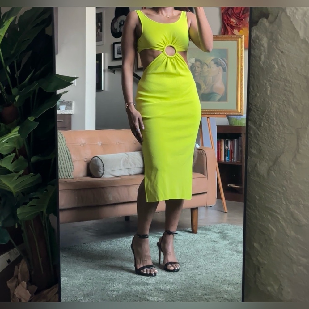 Solid & Striped The Bailey Cutout Knit Midi Dress Revolve XS (Modeled on M).